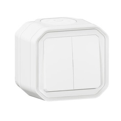 Legrand - Commande double étanche pour réaliser 3 fonctions Plexo IP55 IK08 complet saillie - blanc - Réf : 069755L