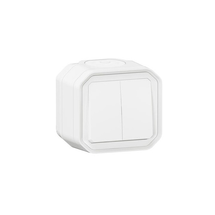 Legrand - Commande double étanche pour réaliser 3 fonctions Plexo IP55 IK08 complet saillie - blanc - Réf : 069755L