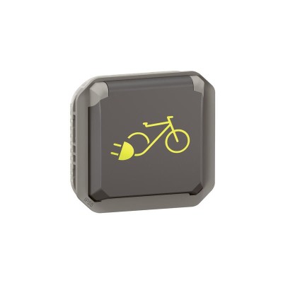 Legrand - Prise de courant 2P+T étanche pour vélo et 2 roues électriques Plexo 16A 230V composable anthracite - Réf : 069807L