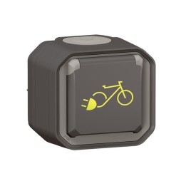 Legrand - Prise de courant 2P+T pour vélos et 2 roues électriques Plexo 16A 230V complet saillie - anthracite : Réf : 069787L