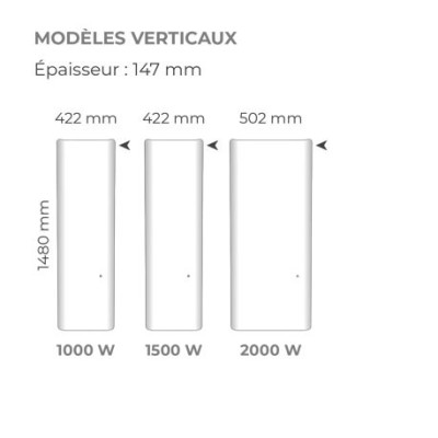 Intuis - Radiateur fonte active à triple corps de chauffe connecté - Calidoo nativ - Blanc - 2000W - Vertical - Réf : M152217