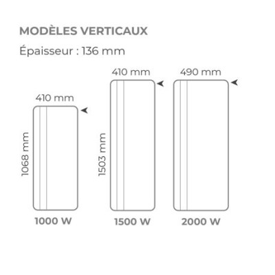Intuis - Radiateur fonte active - Chamane - Blanc - 2000W - Vertical - Réf : M119217