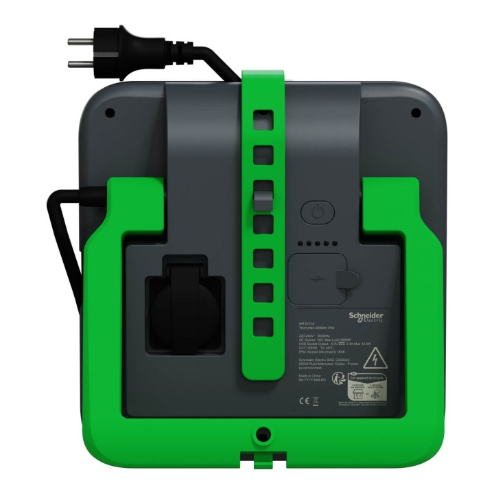 Schneider - Thorsman - Lampe de chantier 35W - 4000lm - prise 230V et USB A+C - IP54 - Réf : IMT47274