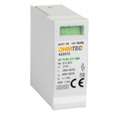 Ohmtec - Cartouche - 15/40Ka - Pour Parafoudre Monophasé & Tétrapolaire - Réf : 423572