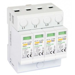 Ohmtec - Parafoudre Triphasé - 15/40Ka - Avec cartouche détachable - Réf : 423571