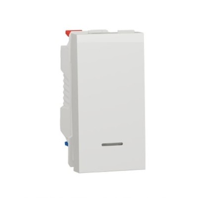 Schneider - Unica - Va-et-vient lum témoin - 10A - connex rapide - 1 mod - Blanc - méca seul - Réf : NU310318S