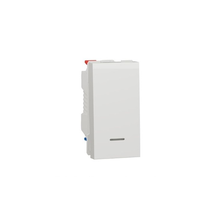 Schneider - Unica - Va-et-vient lum témoin - 10A - connex rapide - 1 mod - Blanc - méca seul - Réf : NU310318S