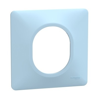 Ovalis - Plaque de finition - 1 poste Bleu Azurin - Réf : S320702C
