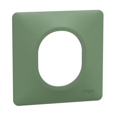 Ovalis - Plaque de finition - 1 poste Vert Forêt - Réf : S320702B