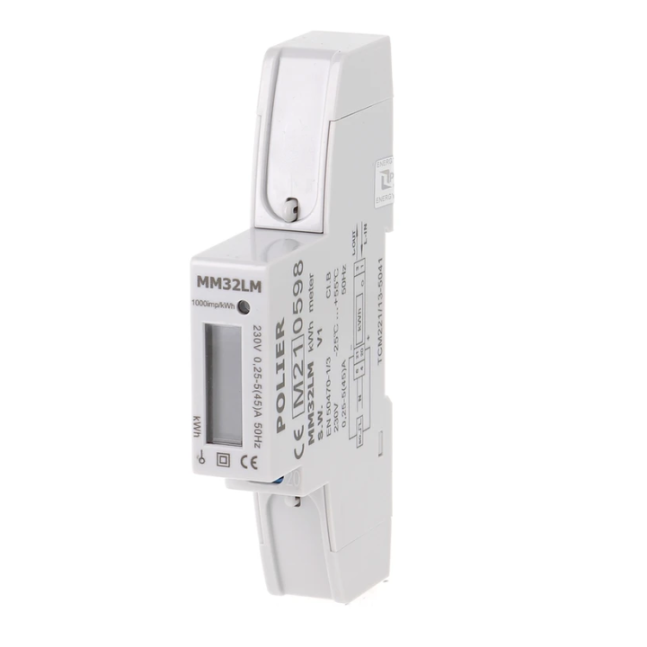 POLIER - Compteur d'énergie monophasé 45A - Réf : MM32LM