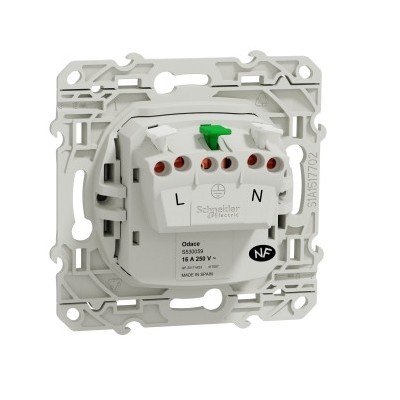 Schneider Odace - Prise de courant 2P+T - Alu - Réf : S530059