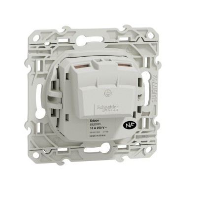 Schneider Odace - Prise de courant 2P - Blanc - Réf : S520033