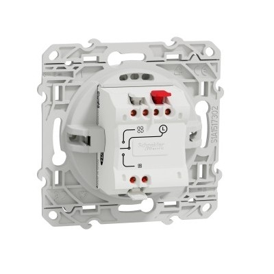Schneider Odace - Poussoir de VMC avec Position Arrêt - Blanc - Réf : S520243