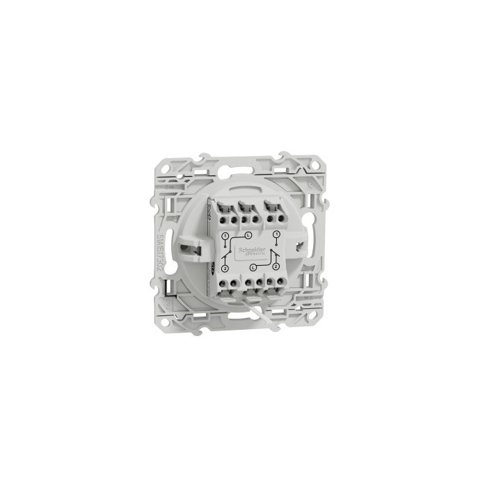 Schneider Odace - Interrupteur Va et vient Lumineux + Interrupteur Va et Vient - Blanc - Réf : S520273