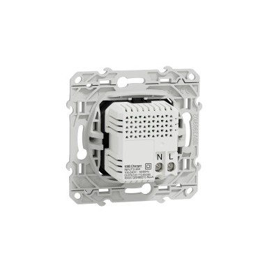 Schneider Odace - Chargeur Double USB type A+C - 2,4A - Blanc - Réf : S520401