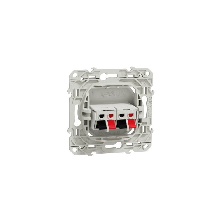 Schneider Odace - Double Prise Haut-Parleurs - Blanc - Réf : S520488