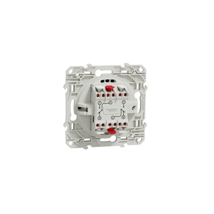 Schneider Odace - Double Interrupteur Va et Vient - Alu - Réf : S530214