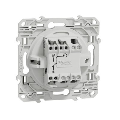 Schneider Odace - Interrupteur de VMC - Alu - 2 Vitesses - Réf : S530233