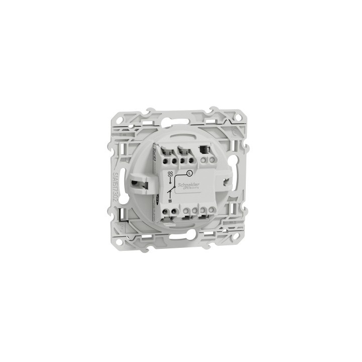 Schneider Odace - Interrupteur de VMC - Alu - 2 Vitesses - Réf : S530233