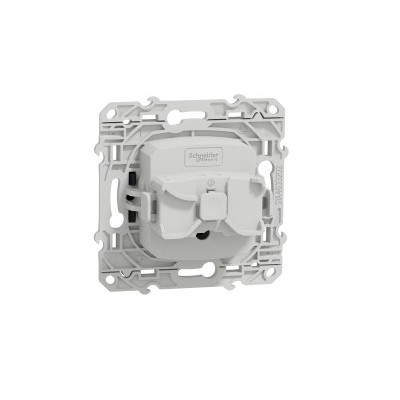 Schneider Odace - Prise De Courant 2P+T - Anthracite - Connexion Rapide - Spéciale Rénovation - Réf : S540049