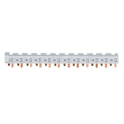 Hager - Barre de pontage 3P+N 63A languette 10mm² 12m pour disjoncteurs mono 1P+N 1module et disjoncteurs tétra - Réf : KBN663A