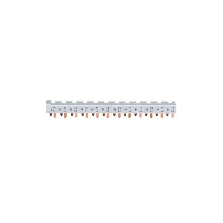 Hager - Barre de pontage 3P+N 63A languette 10mm² 12m pour disjoncteurs mono 1P+N 1module et disjoncteurs tétra - Réf : KBN663A