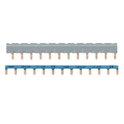 Hager -  Barres de pontage 3P+N 63A languette 12 modules - Réf : KBN863A
