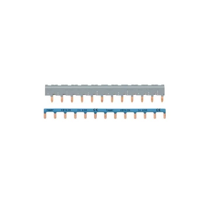 Hager -  Barres de pontage 3P+N 63A languette 12 modules - Réf : KBN863A