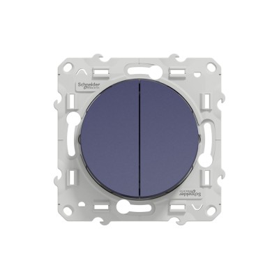 Schneider - Odace - double poussoir - cobalt - Réf : S550216