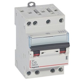 Legrand - Disjoncteur DX³6000 10kA arrivée haute départ bas à vis 4P - 10A - courbe C - pour peigne HX³ optimisé - Réf : 407906