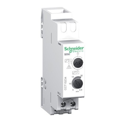 Schneider - Acti9 MINt - minuterie 30s..20mn/1h - contact 16A/230Vca - marche auto - Réf : CCT15234