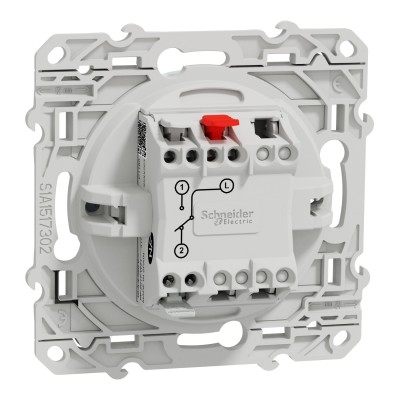 Schneider - Odace - inter lumineux - blanc Recyclé 10A à vis LED orange 1,5mA local/temoin - Réf : S510263