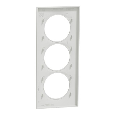 Schneider - Odace Styl - plaque - blanc - 3 postes verticaux entraxe 57mm - Réf : S520716