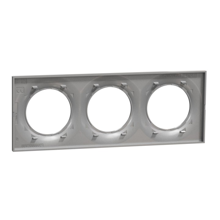 Schneider - Odace Styl - plaque aluminium - 3 postes horiz./vert. entraxe 71mm - Réf : S520706E