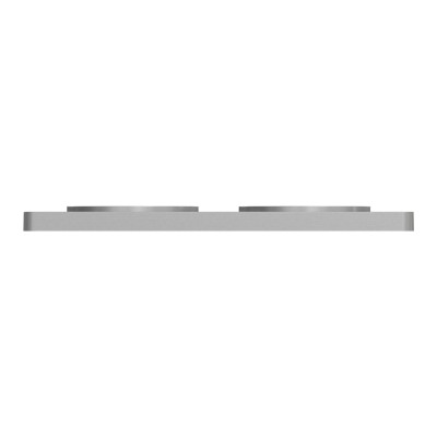 Schneider - Odace Touch - plaque aluminium brossé liseré alu- 2 postes - horiz./vert. 71mm - Réf : S530804J