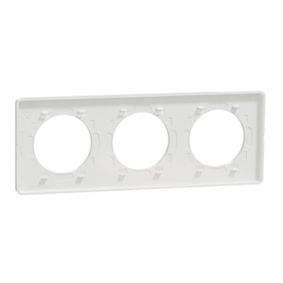 Schneider - Odace Touch - plaque - blanc 3 postes horiz. ou vert. entraxe 71mm - Réf : S520806