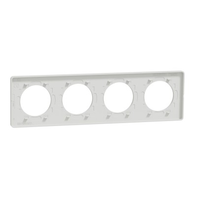 Schneider - Odace Touch - plaque - blanc - 4 postes horiz. ou vert. entraxe 71mm - Réf : S520808