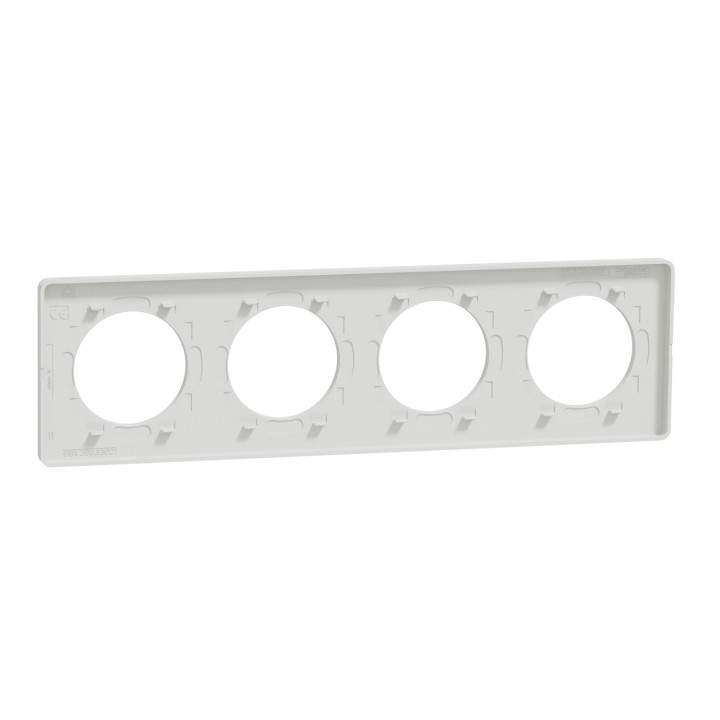 Schneider - Odace Touch - plaque - blanc - 4 postes horiz. ou vert. entraxe 71mm - Réf : S520808