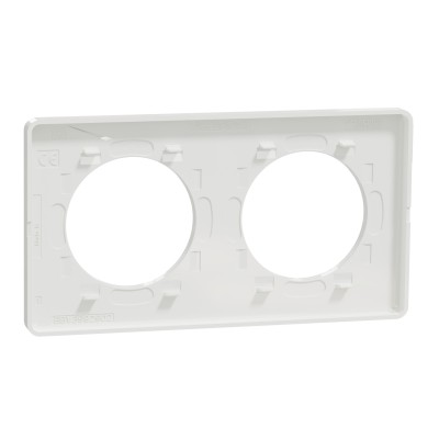 Schneider - Odace Touch - plaque - blanc 2 postes horiz. ou vert. entraxe 71mm - Réf : S520804