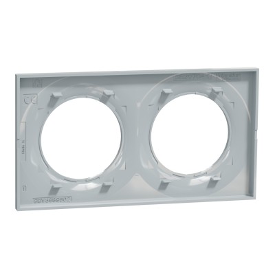 Schneider - Odace Styl - plaque Sable - 2 postes horizontaux ou verticaux entraxe 71mm - Réf : S520704B1