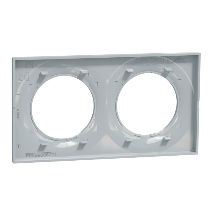 Schneider - Odace Styl - plaque Sable - 2 postes horizontaux ou verticaux entraxe 71mm - Réf : S520704B1