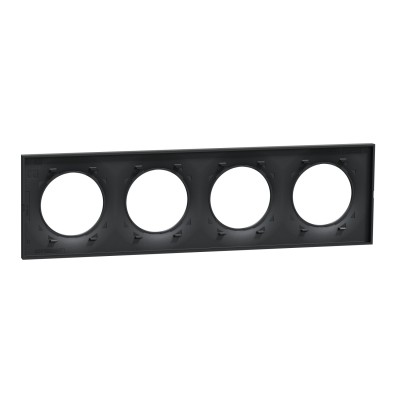 Schneider - Odace Styl - plaque anthracite - 4 postes horiz./vert. entraxe 71mm - Réf : S540708