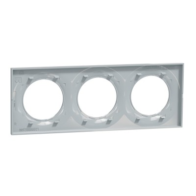 Schneider - Odace Styl - plaque Sable - 3 postes horizontaux ou verticaux entraxe 71mm - Réf : S520706B1
