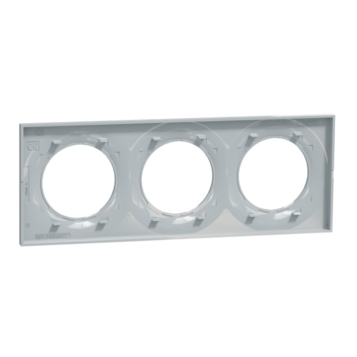 Schneider - Odace Styl - plaque Sable - 3 postes horizontaux ou verticaux entraxe 71mm - Réf : S520706B1