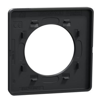 Schneider - Odace Touch - plaque aluminium brossé avec liseré anthracite 1 poste - Réf : S540802J