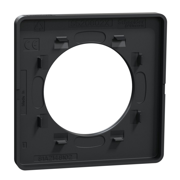 Schneider - Odace Touch - plaque aluminium brossé avec liseré anthracite 1 poste - Réf : S540802J