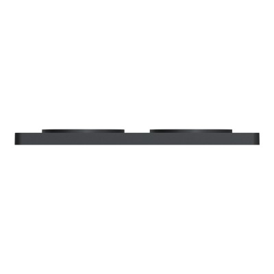 Schneider - Odace Touch - plaque aluminium brossé - liseré anth. - 2 post. horiz./vert. 71mm - Réf : S540804J