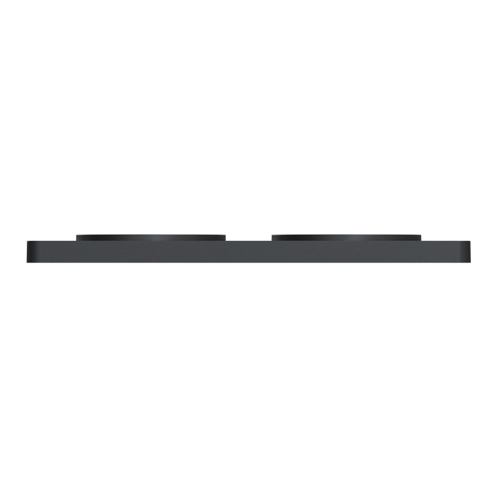 Schneider - Odace Touch - plaque aluminium brossé - liseré anth. - 2 post. horiz./vert. 71mm - Réf : S540804J