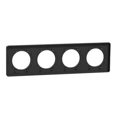 Schneider - Odace Touch - plaque anthracite - 4 postes - horiz. ou vert. - entraxe 71mm - Réf : S540808