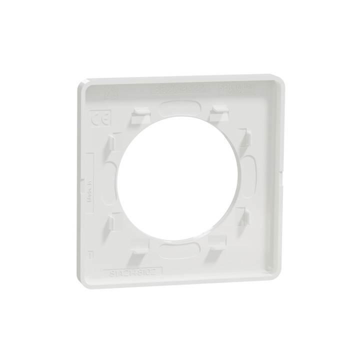 Schneider - Odace Touch - plaque aluminium brossé avec liseré - blanc - 1 poste - Réf : S520802J